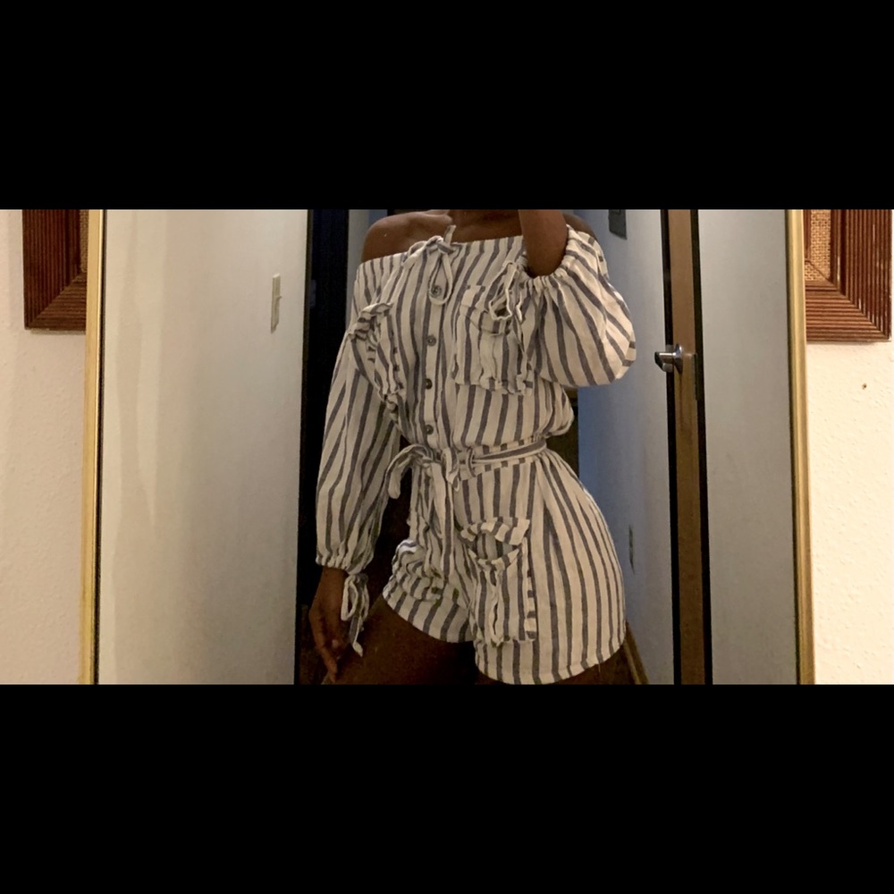 Rush stripped romper